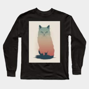 Persian Cat 2 - Japanese Retro Art Long Sleeve T-Shirt